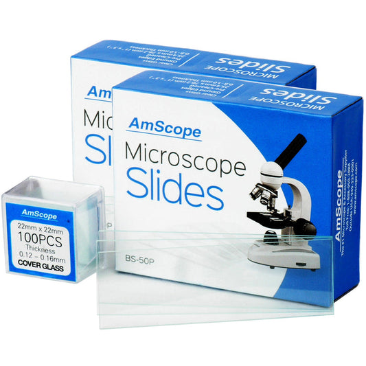 100 Pre-Cleaned Blank Microscope Slides and 100 22x22mm Square Cover Glass