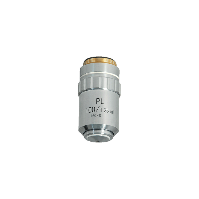 100X Plan Achromatic Metallurgical Microscope Objective Lens Working Distance 0.33mm, SKU MT14023831, three quarter front view