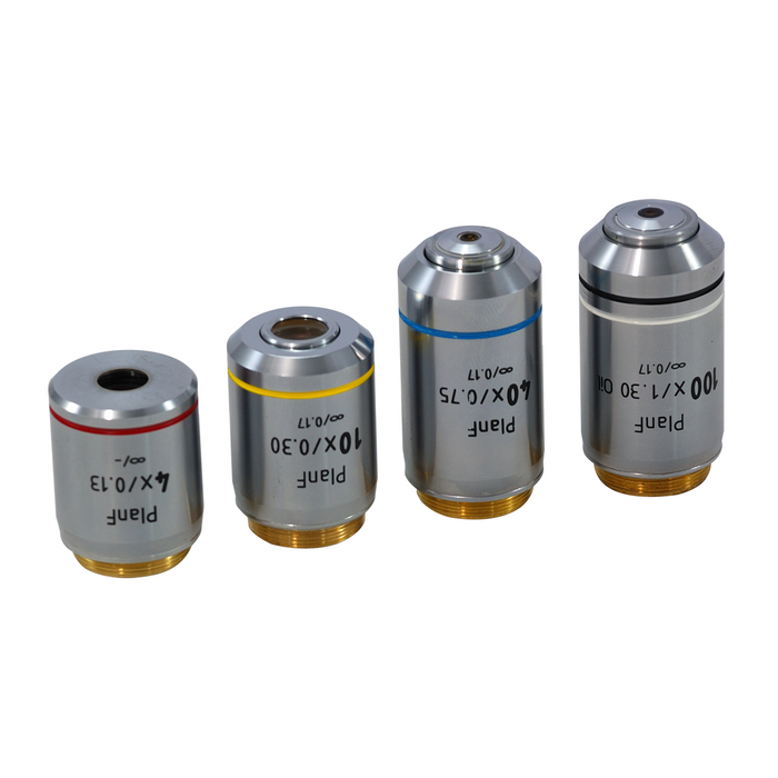 10X Infinity-Corrected Plan Fluor Achromatic Microscope Objective Lens Working Distance 12.4mm