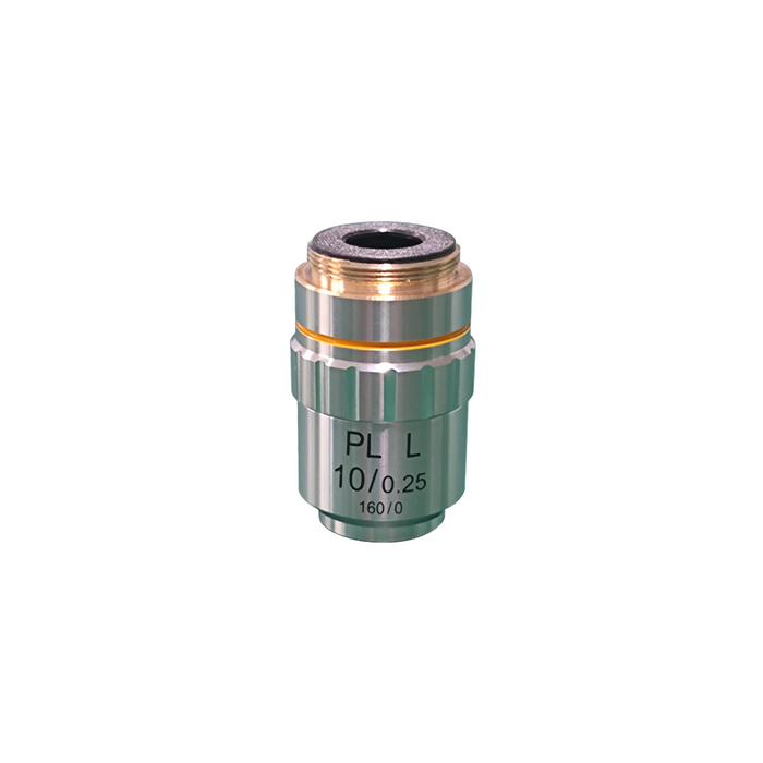 10X Long Working Distance Plan Achromatic Metallurgical Microscope Objective Lens Working Distance 8.9mm, SKU MT14023331, three quarter front view