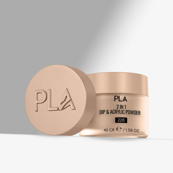 PLA 2 in 1 Dip & Acrylic Powder container on a gray background