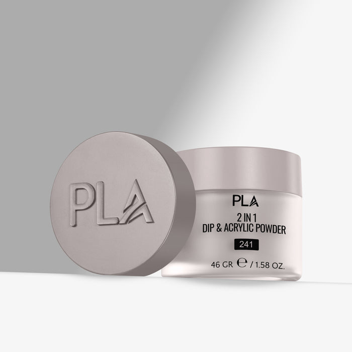 PLA 2 in 1 Dip & Acrylic Powder container on a light gray background