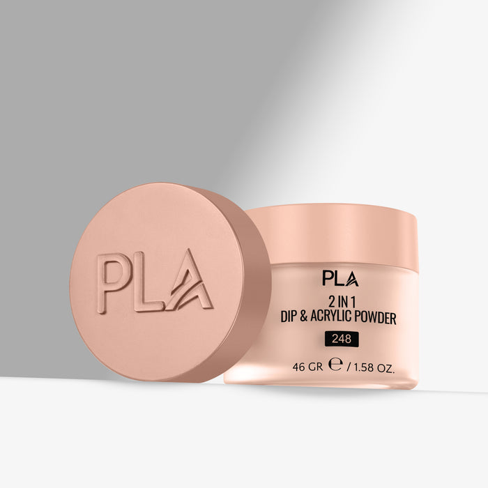 PLA 2-in-1 Dip & Acrylic Powder container on a gray background