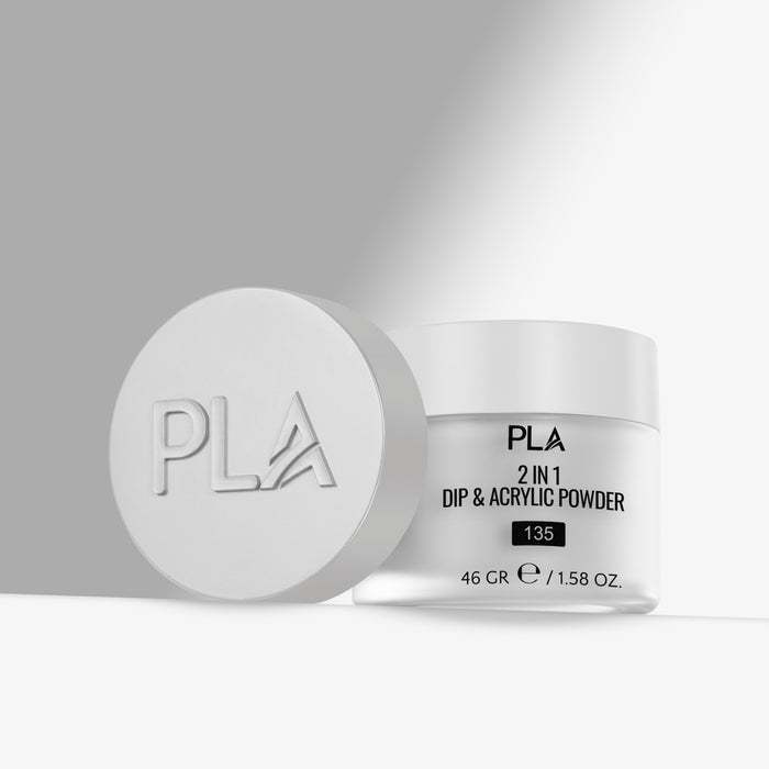 PLA 2 in 1 Dip & Acrylic Powder container on a gray background