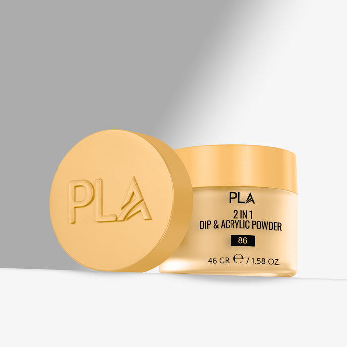 PLA 2 in 1 Dip & Acrylic Powder container with yellow lid on a gray background