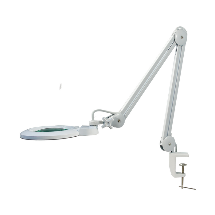 3 Diopter (1.75X) LED Magnifying Lamp with Clamp - 6-inch Glass Lens (Removable)