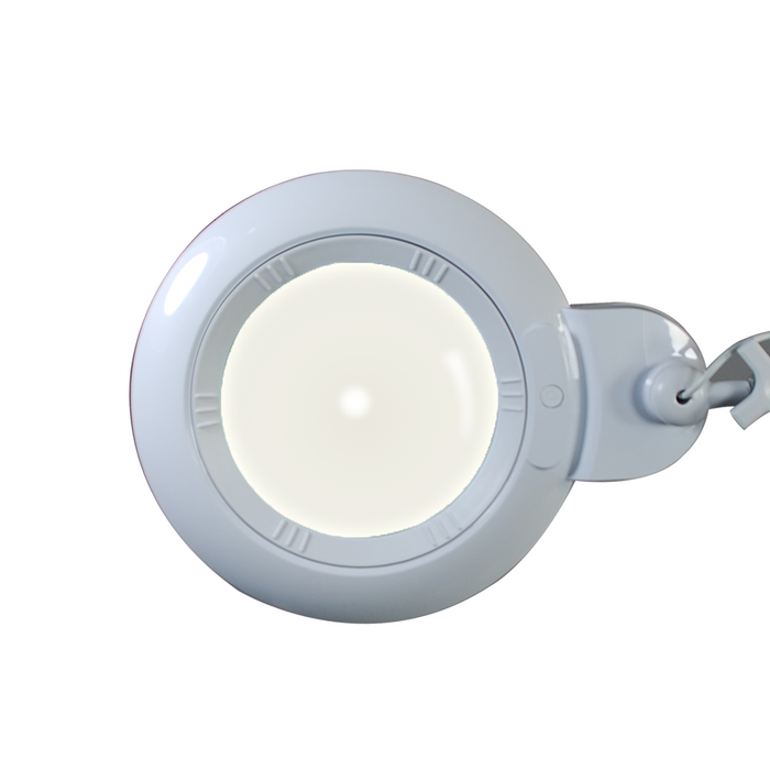 3 Diopter (1.75X) LED Magnifying Lamp with Clamp - 6-inch Glass Lens (Removable)
