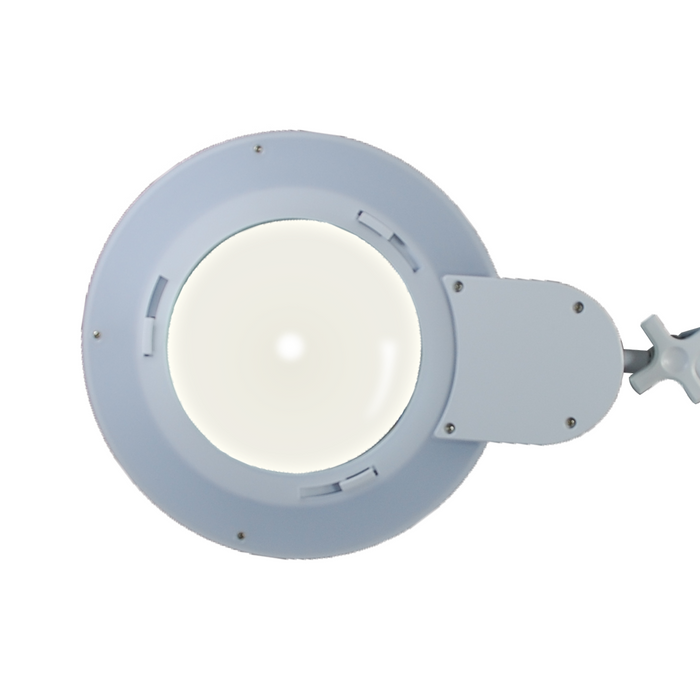 3 Diopter (1.75X) LED Magnifying Lamp with Clamp - 6-inch Glass Lens (Removable)