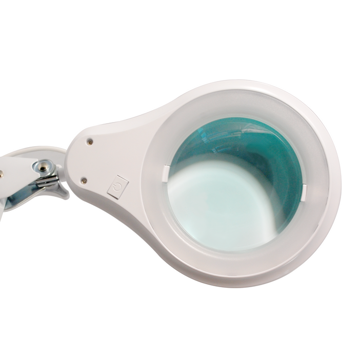 3 Diopter (1.75X) LED Magnifying Lamp with Rolling Floor Stand – 5-inch Glass Lens and Flip Cover