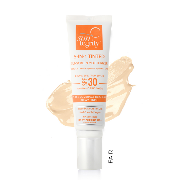 Suntegrity-5 IN 1 Natural Moisturizing Face Sunscreen SPF 30-Sun Care-1_5in1_Fair_with_swatch_-_Canada-The Detox Market | Fair