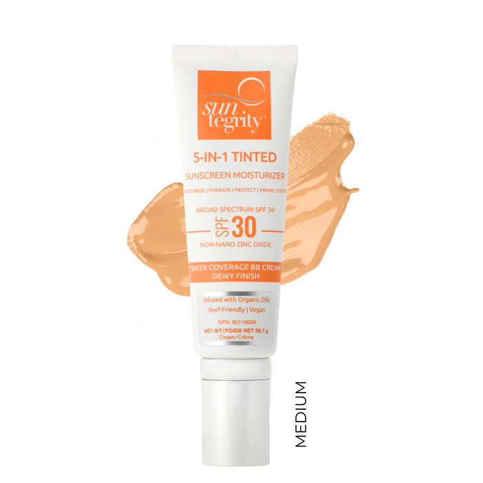 Suntegrity-5 IN 1 Natural Moisturizing Face Sunscreen SPF 30-Sun Care-4_5in1_Medium_with_swatch_-_Canada-The Detox Market | Medium