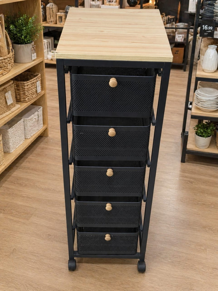 5-Layer Flexible Rolling Kitchen/Office Organizer – Black