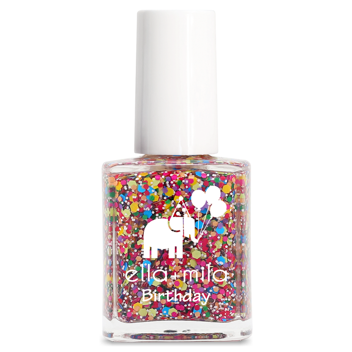 Ninth Street colorful confetti glitter nail polish bottle – ella+mila Birthday