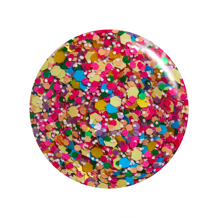 Ninth Street colorful confetti glitter nail polish color swatch