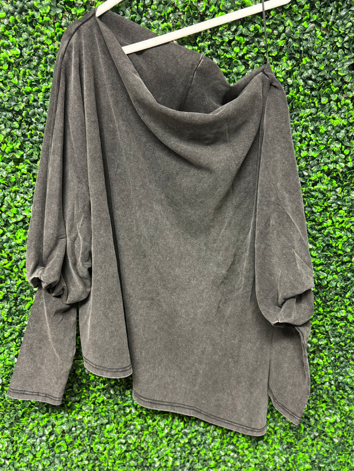 Easel One Shoulder Washed Top