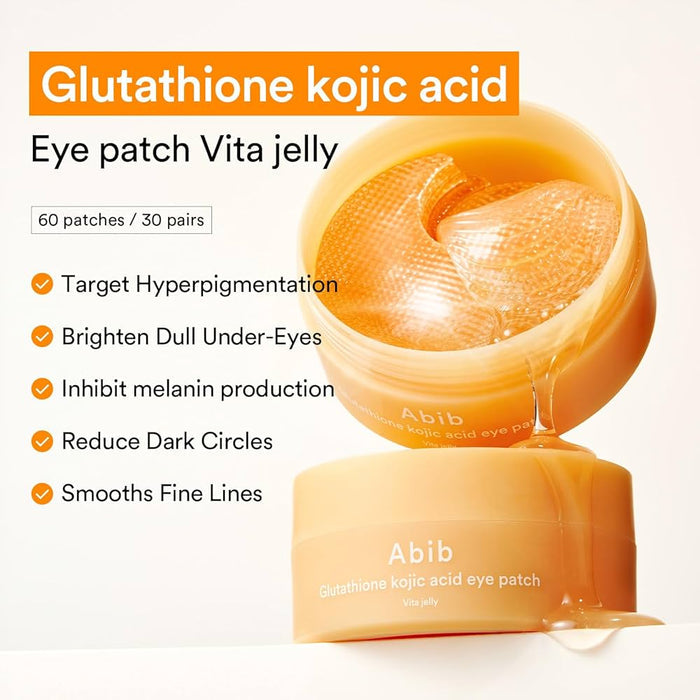 Abib Glutathione Kojic Acid Eye Patch (60 Patches) رقعة العين أبيب جلوتاثيون وحمض الكوجيك - Princess Cosmetics Qatar
