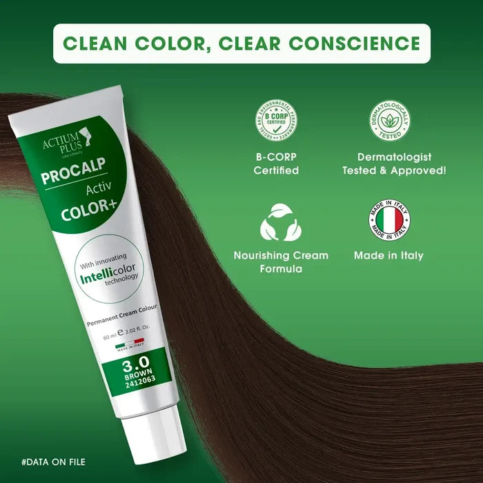 PROCALP ACTIV COLOR_3.0 BROWN KIT - 10 USP CERTIFICATION