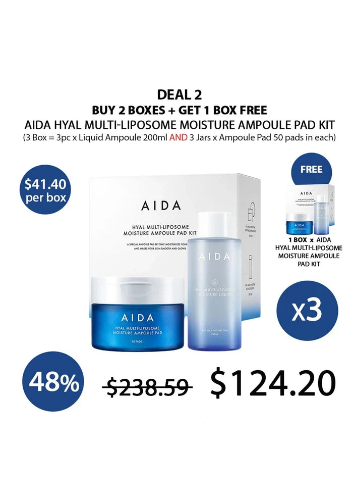 (BUY 2+1 FREE) AIDA HYAL AMPOULE PAD KIT