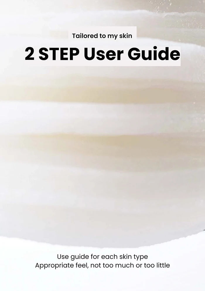 Two-step user guide for skincare with a gradient background
