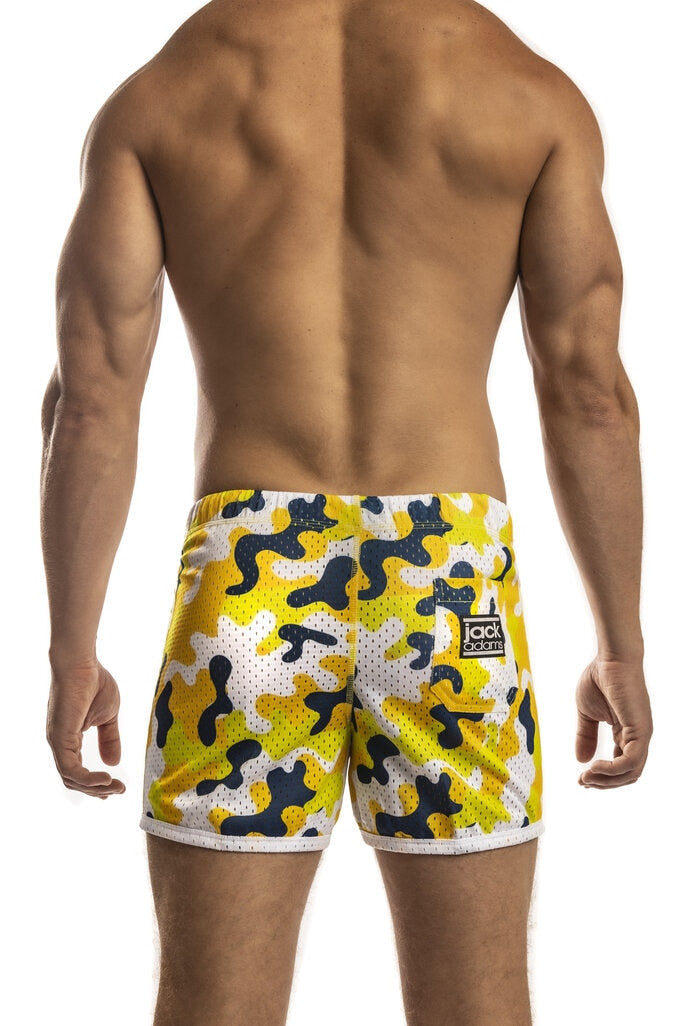 Jack Adams Air Mesh Camo Short in camo yellow - sexy, functional, premium shorts