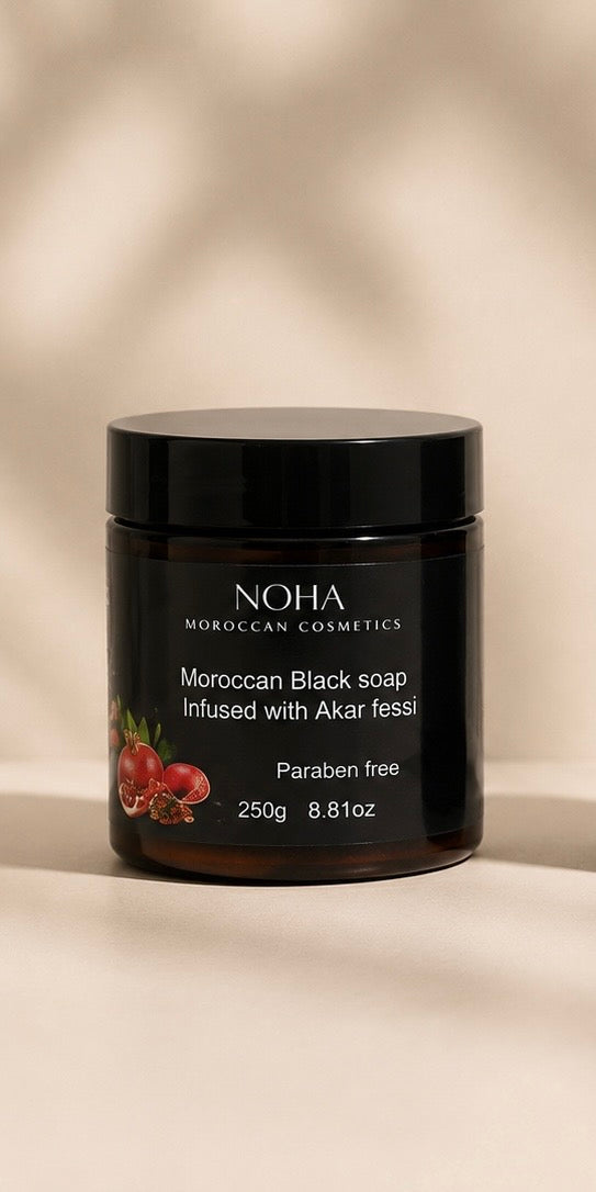 Akar fessi sabounia| Moroccan black soap|infused with akar fessi &argan oil