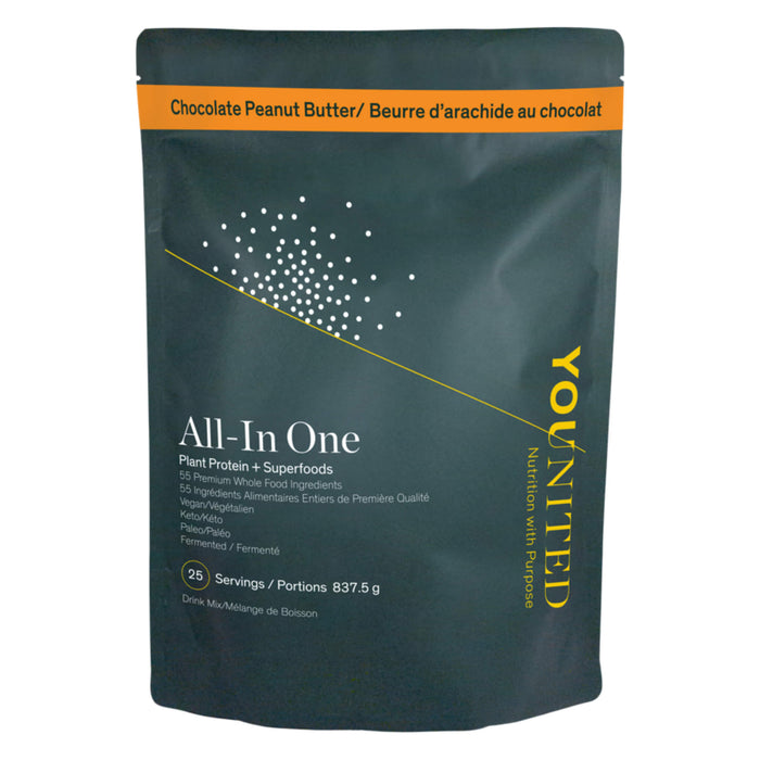 Bag of Younited All-In One Plant Protein + Superfoods Chocolate Peanut Butter 837.5 g