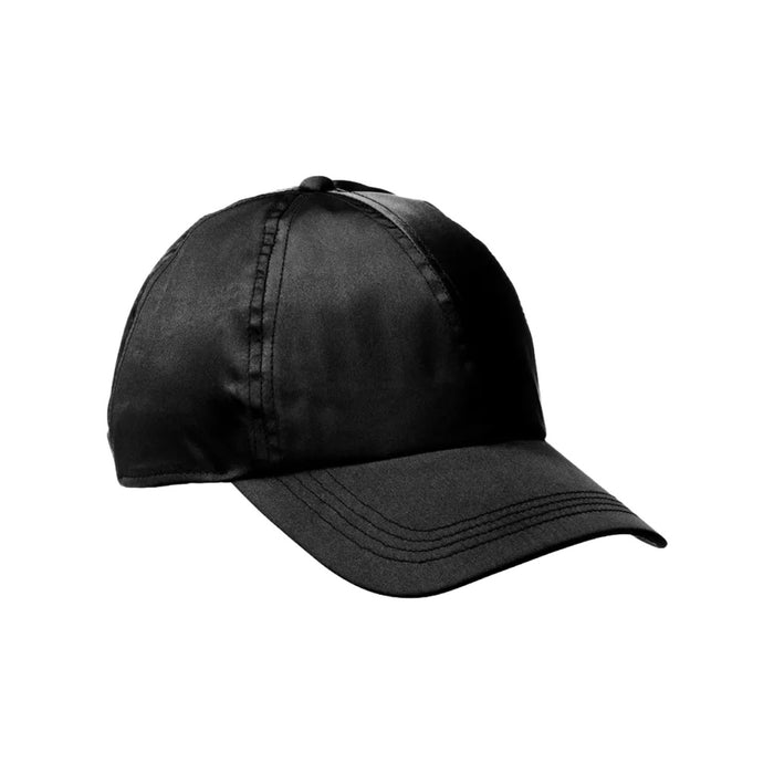 All Over Silky Satin Baseball Cap [Black] #FH08
