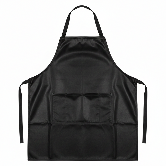 Annie Reversible Stylist Apron Waist-Tie String, 1 Count, Black & Silver