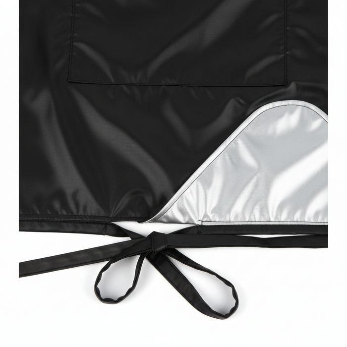 Annie Reversible Stylist Apron Waist-Tie String, 1 Count, Black & Silver