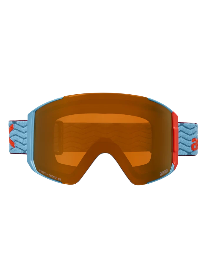Product image of Anon Sync Goggles + Bonus Lens + MFI® Face Mask[Variant:Frame: Retro Blue, Lens: Perceive Sunny Bronze (17% / S3), Spare Lens: Perceive Cloudy Burst (59% / S1)]