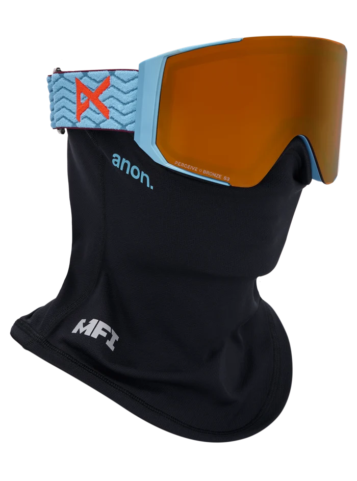 Product image of Anon Sync Goggles + Bonus Lens + MFI® Face Mask[Variant:Frame: Retro Blue, Lens: Perceive Sunny Bronze (17% / S3), Spare Lens: Perceive Cloudy Burst (59% / S1)]
