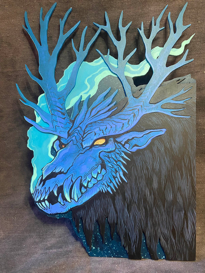 ANTLER DEMON PAINTING