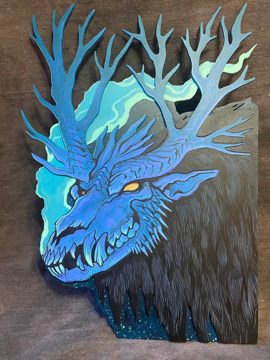 ANTLER DEMON PAINTING