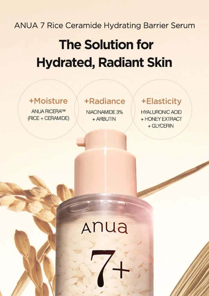 A ceramide-rich serum with rice extract to strengthen the moisture barrier, smooth texture and hydrate dry, sensitive skin.