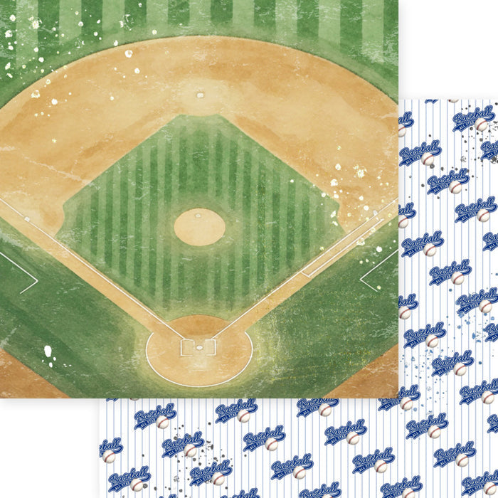 Asuka Studio -  12X12 Collection Pack - Baseball. 12 sheets, 80lbs double sided. Available at Embellish Away located in Bowmanville Ontario Canada.