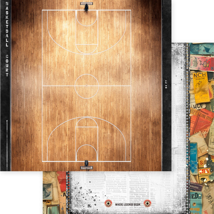 Asuka Studio -  12X12 Collection Pack - Basketball. 12 sheets, 80lbs double sided. Available at Embellish Away located in Bowmanville Ontario Canada.