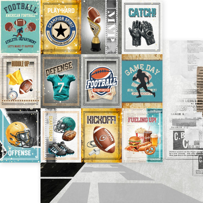 Asuka Studio -  12X12 Collection Pack - Touchdown Football. 12 sheets, 80lbs double sided. Available at Embellish Away located in Bowmanville Ontario Canada.