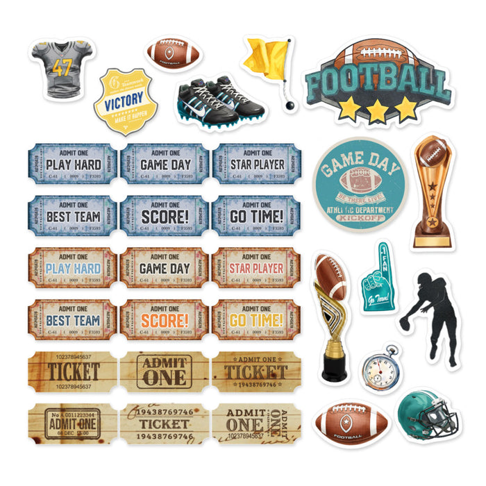 Asuka Studio - Ephemera - Touchdown Football - 32/Pkg. Available at Embellish Away located in Bowmanville Ontario Canada.