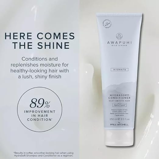 Awapuhi Wild Ginger by Paul Mitchell HydraSoft Conditioner, For Silky Smooth Hair, Ideal For All Hair Types, Especially Dry + Frizzy Hair