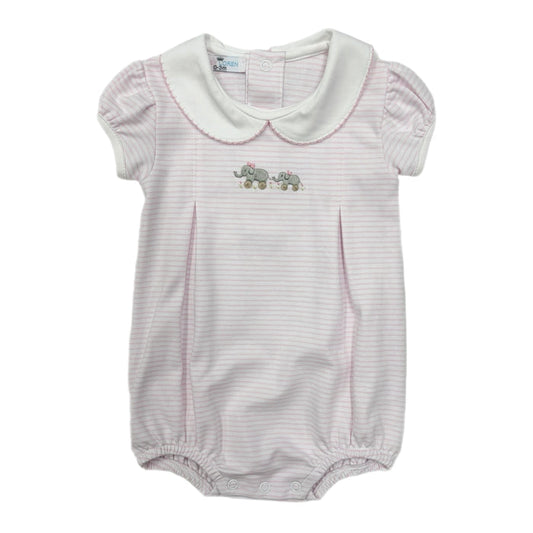 Baby Loren Pink Elephants Hand Emb. Bubble
