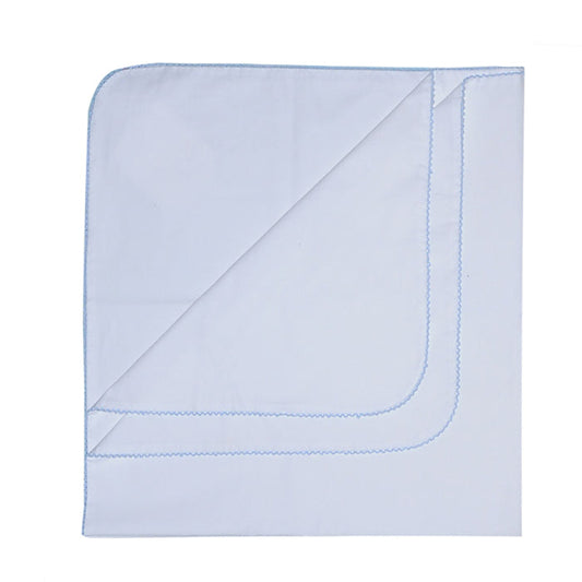 Baby Sen White/Blue Picou Baby Blanket