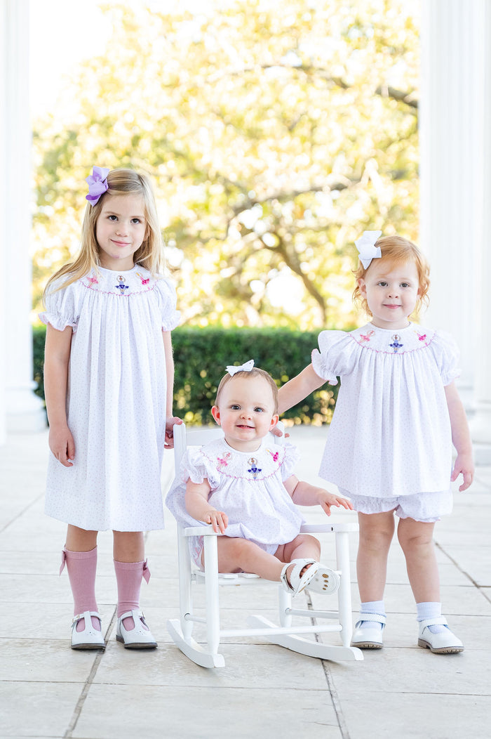 Ballerinas Smocked Annabelle Bloomer Set