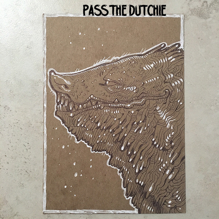 BALLPOINT PEN DRAWINGS ON KRAFT BOARD