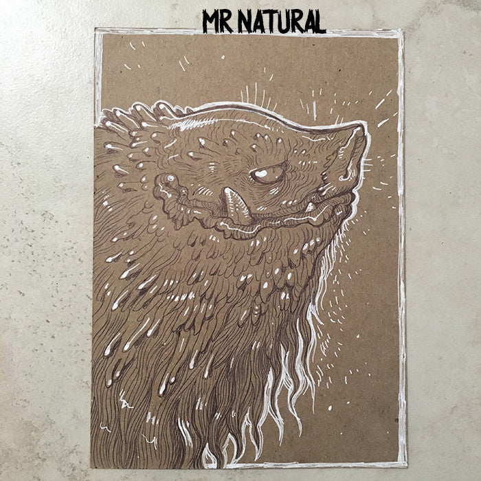 BALLPOINT PEN DRAWINGS ON KRAFT BOARD