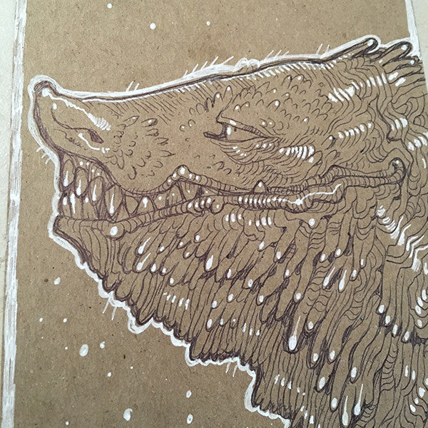 BALLPOINT PEN DRAWINGS ON KRAFT BOARD