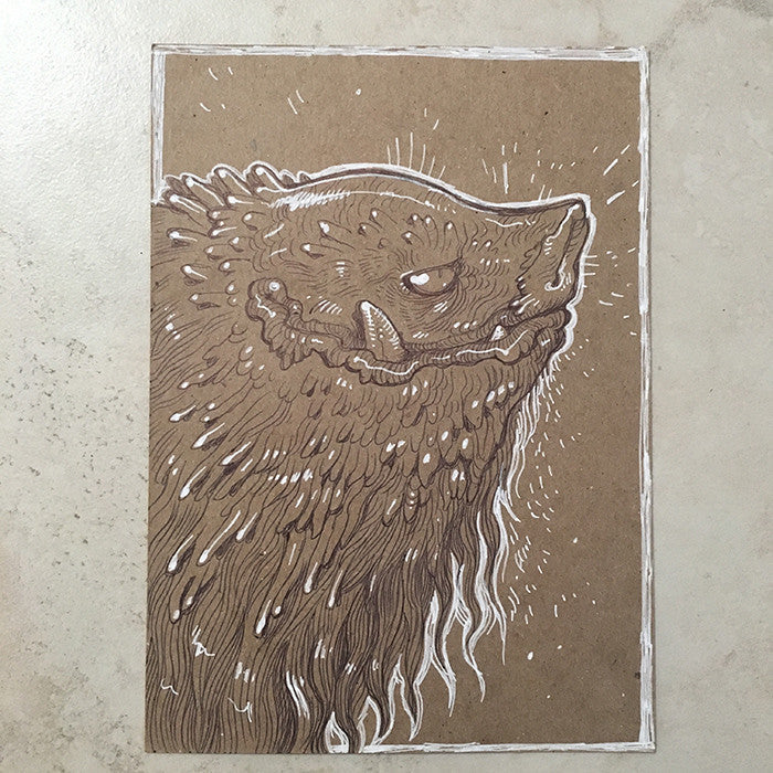 BALLPOINT PEN DRAWINGS ON KRAFT BOARD