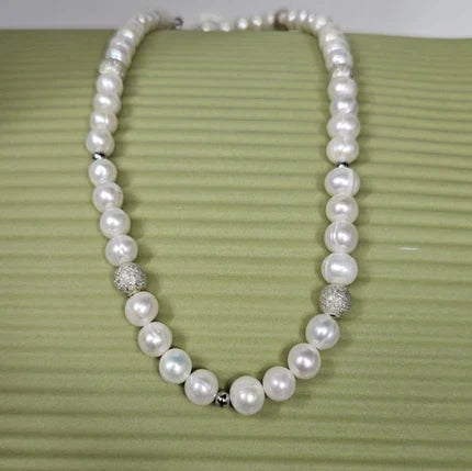Baroque Freashwater Pearls, and Silver Spacer Beads