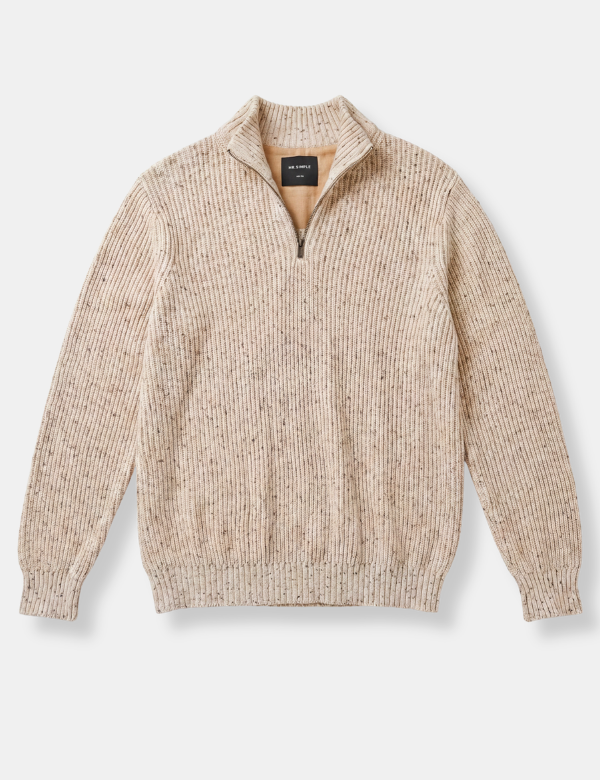 Beau Quarter Zip Knit - Oatmeal