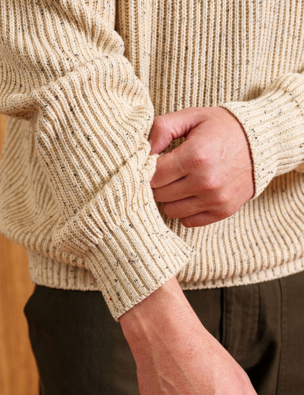 Beau Quarter Zip Knit - Oatmeal