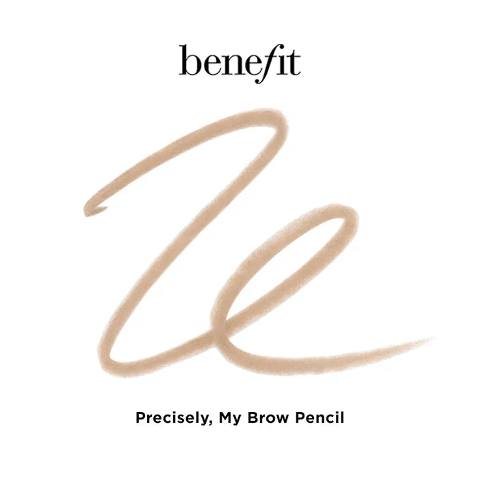 Benefit Cosmetics Precisely, My Brow Pencil waterproof eyebrow definer swatch in various shades showing pencil tip and color payoff.